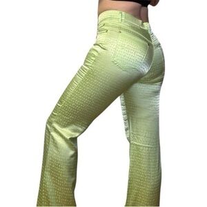 New Platini Jeans Cougar Lime Green High-Waist Flared Jeans size 30
